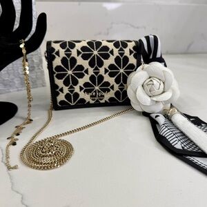 Kate Spade BUNDLE! Black and White Floral Crossbody Bag BUNDLE